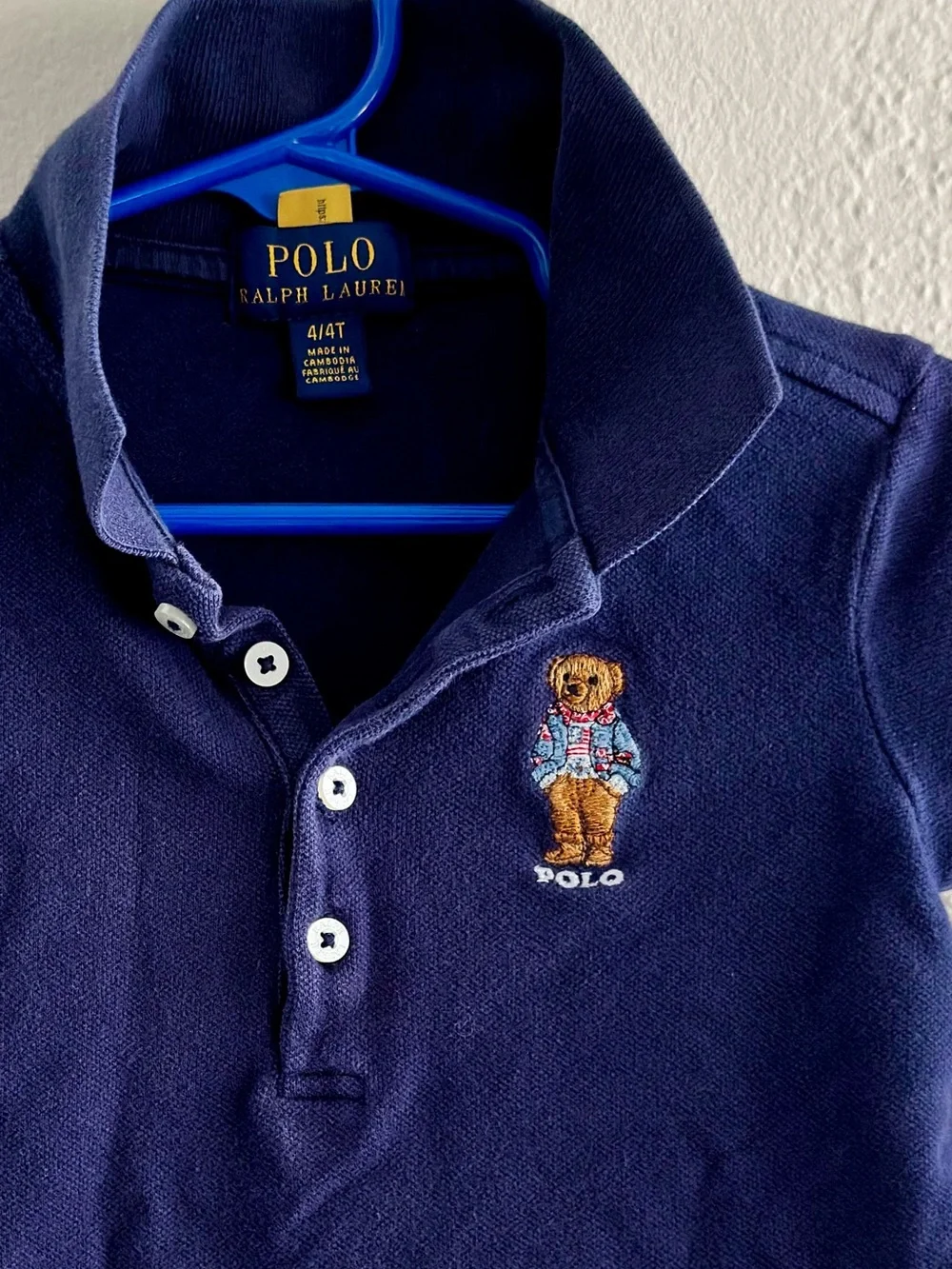 Polo by Ralph Lauren Navy Short-Sleeve Polo with Embroidered Bear
